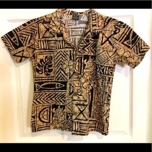 Favant HAWAIIAN SHIRT boys size 10 turtles fish hibiscus kids